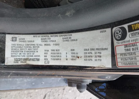 2005 Chevrolet Colorado Ls z USA, uszkodzony, nr VIN 1GCDT136058162766